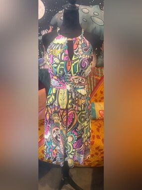 Suzi Chin for Maggy Boutique Multicolor Paisley & Dot Dress